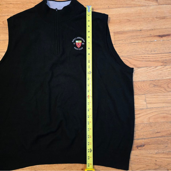 Peter Millar Golf Vest XL Black 1/4 Zip Merino Wool Normcore GrandPa Vest Mens - Picture 3 of 6